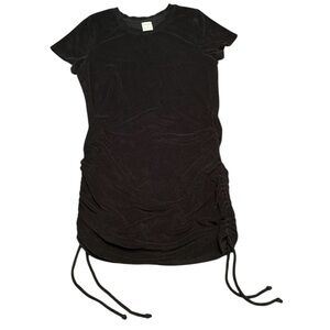 Victoria's Secret PINK Terry Cloth Dress Ruched Tie Sides Black Size L